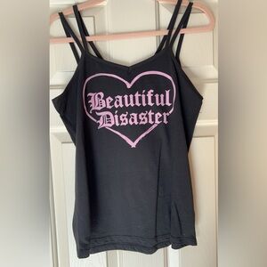 NEW | Beautiful Disaster | Women’s  Heart Tank Top Shirt Small